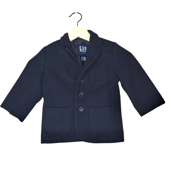 GAP Navy Wool Cashmere Blend Blazer XXS 3/4 Classic Prep Kidswear - Picture 1 of 7